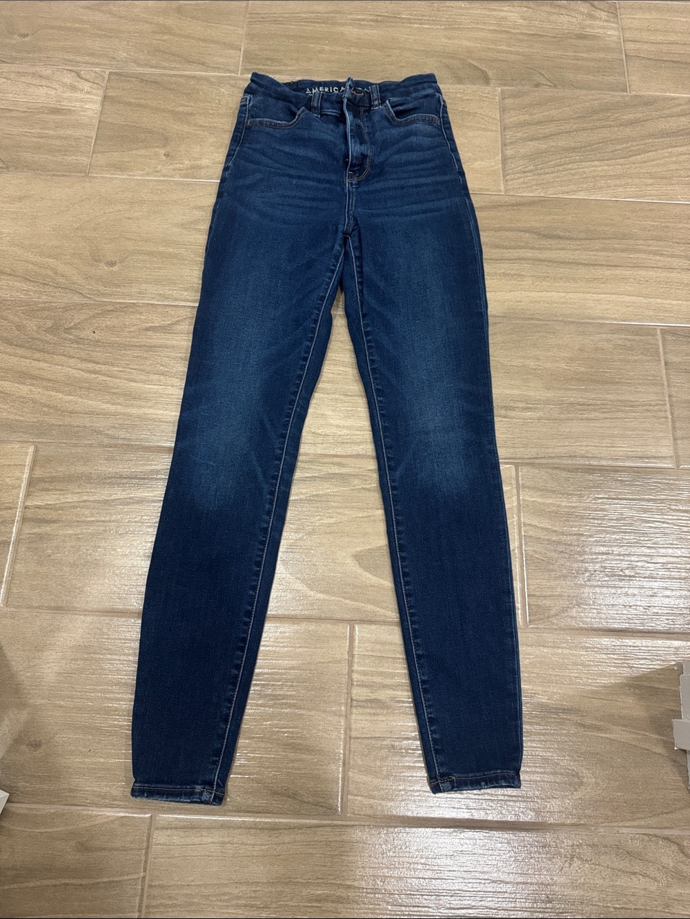 American Eagle Outfitters Dark Blue High-Rise Skinny Jeans